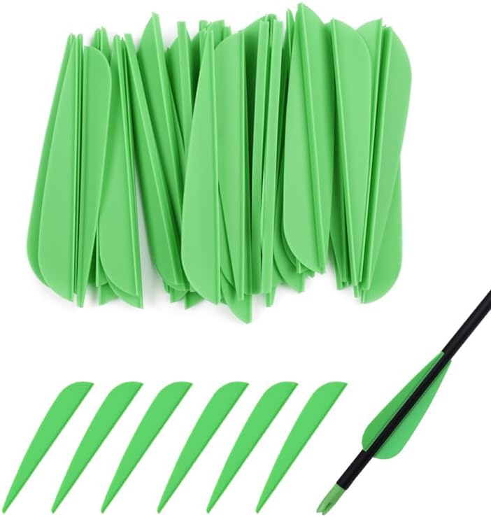 TY Archery 4 Inch Archery Fletches Plastic TPU Fletching Vanes Feathers Vane DIY for Archery Arrows Carbon Arrow Hunting Target Shooting - Pack of 50 - Image 1